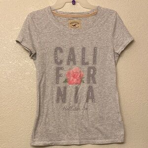 Hollister Light Gray California Floral Tee